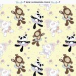 Pacote de folhas para Scrapbook - Ursos Ballet