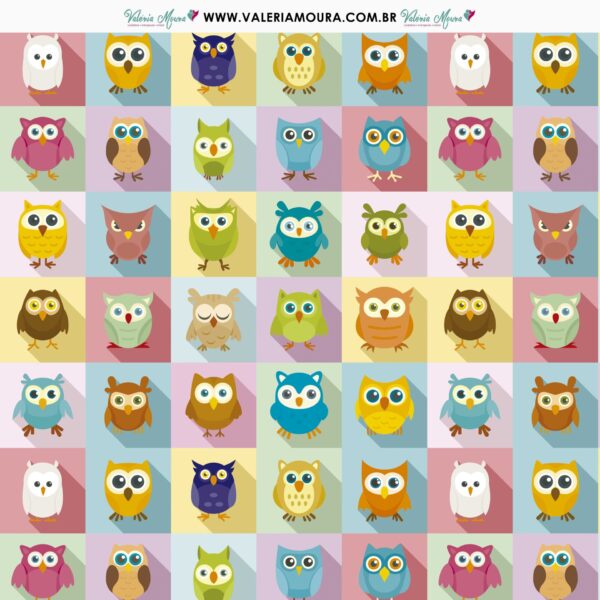 Pacote De Folhas Para Scrapbook – Corujas