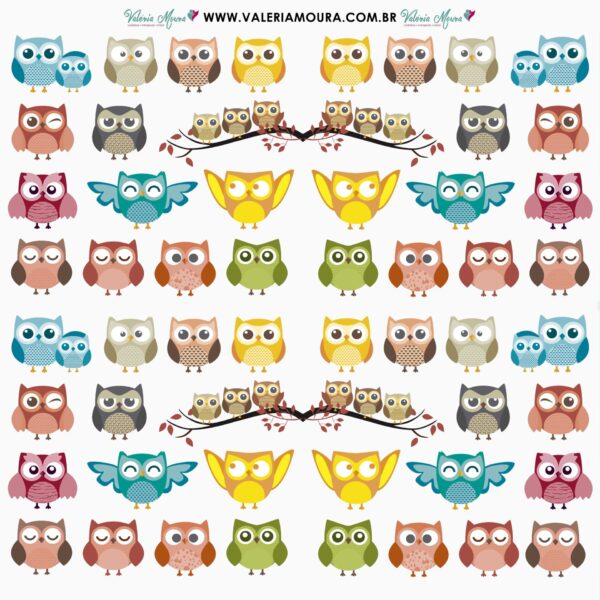 Pacote De Folhas Para Scrapbook – Corujas - Imagem 2