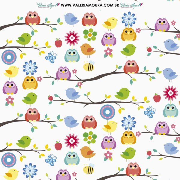 Pacote De Folhas Para Scrapbook – Corujas - Imagem 3