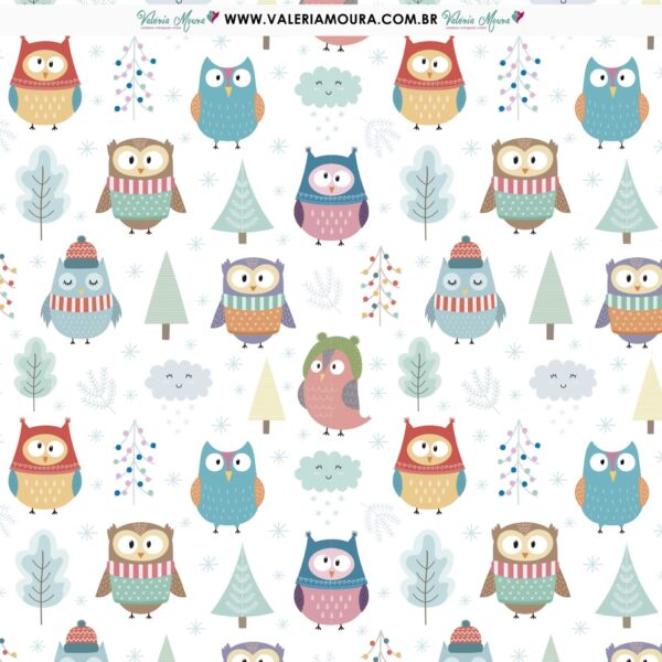 Pacote De Folhas Para Scrapbook – Corujas - Imagem 4