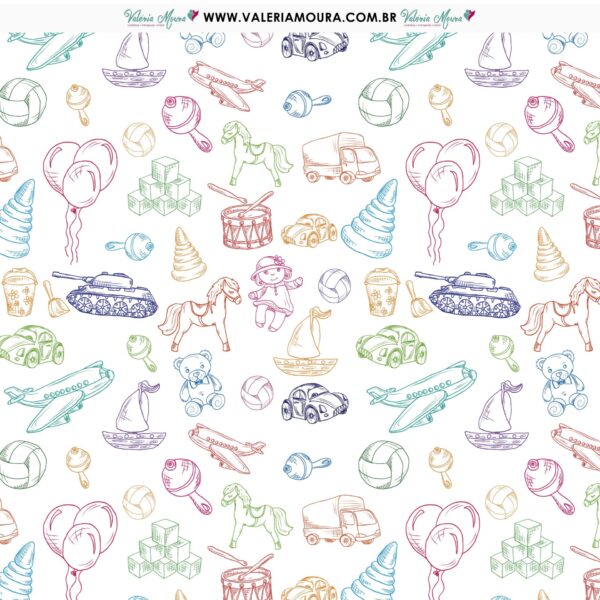 Pacote De Folhas Para Scrapbook – Brinquedos - Imagem 3